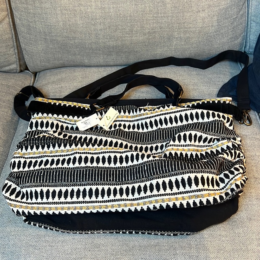 Black, White and Gold Crossbody and Handheld Bag